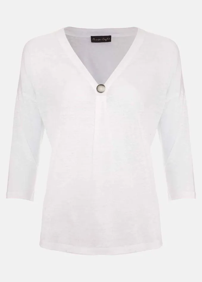 Phase Eight Leah Linen Top White Women Tops and TShirts