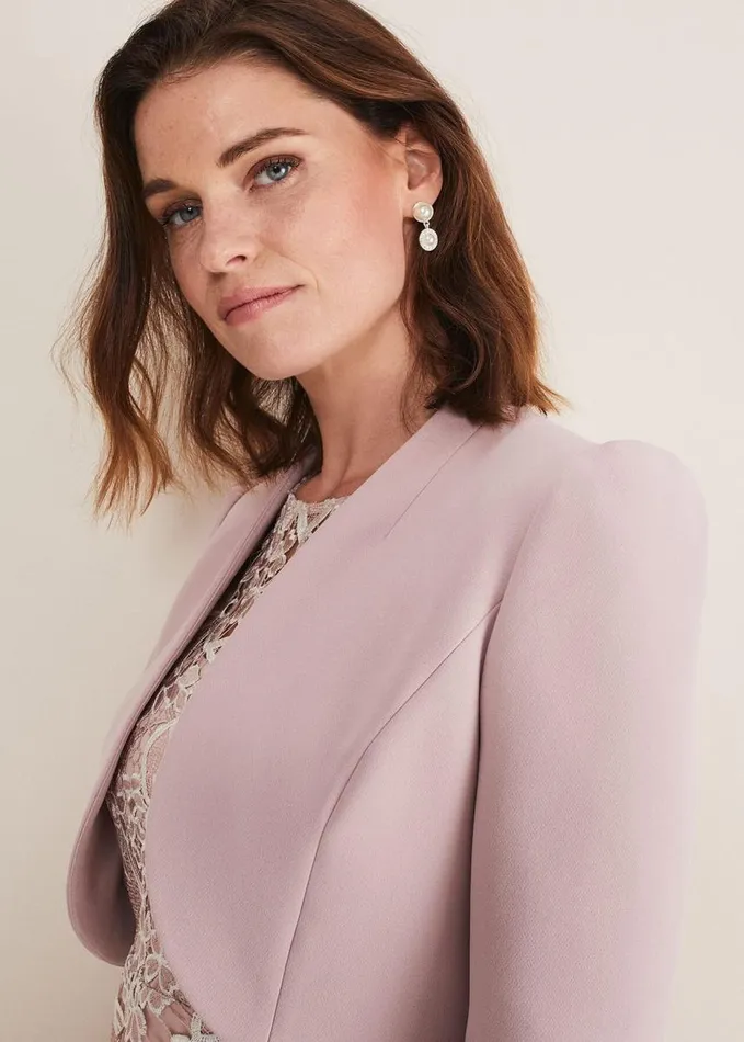 Phase Eight Leanna Cropped Jacket Antique Rose Women Jackets
