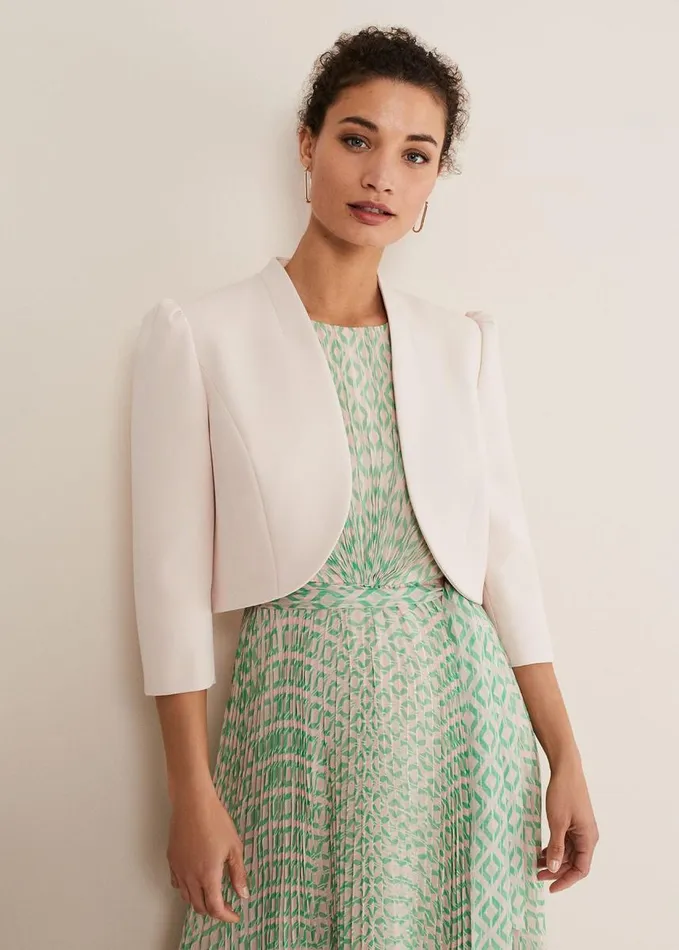Phase Eight Leanna Cropped Jacket Cameo Women Jackets