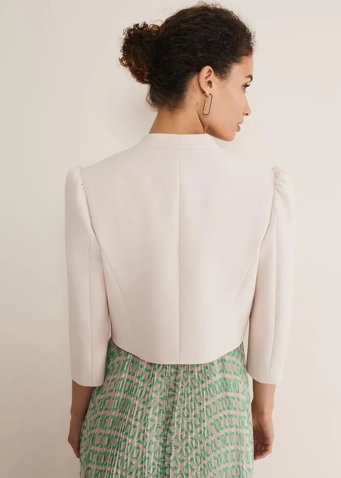 Phase Eight Leanna Cropped Jacket Cameo Women Jackets