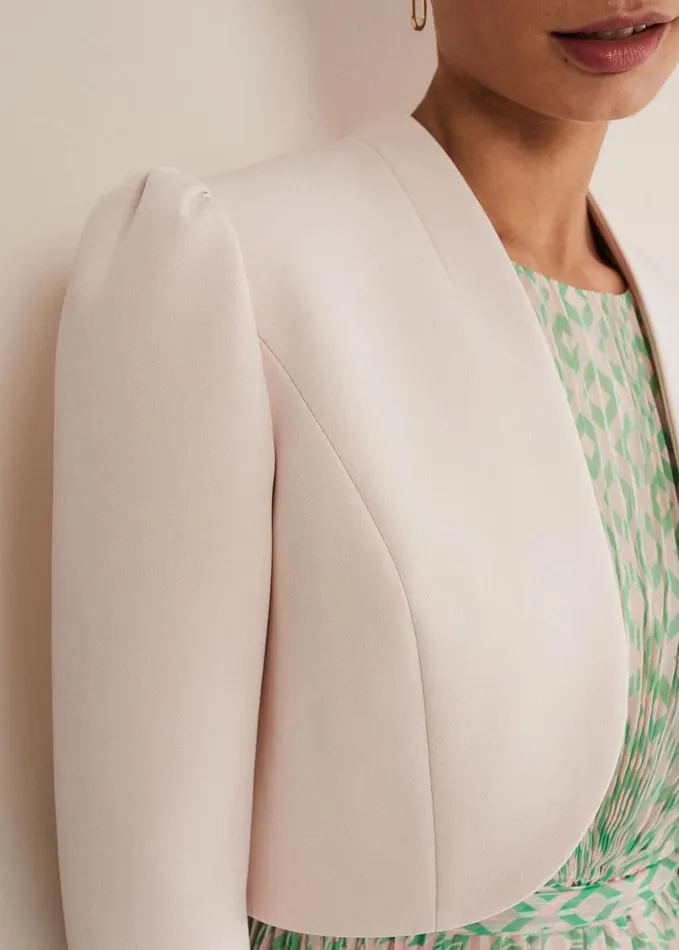 Phase Eight Leanna Cropped Jacket Cameo Women Jackets