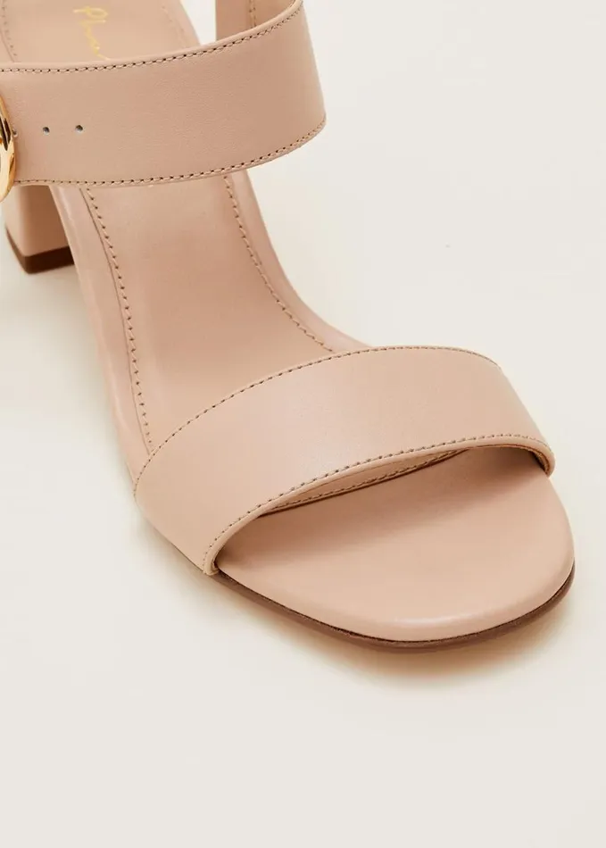 Phase Eight Leather Buckle Sandals Neutral Women Heels