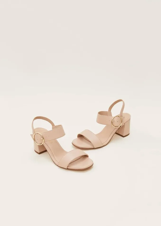 Phase Eight Leather Buckle Sandals Neutral Women Heels