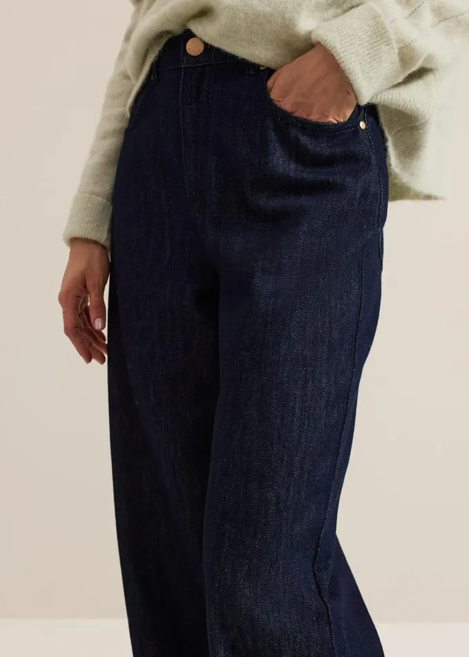 Phase Eight Liana Dark Wash Wide Leg Jean Dark Wash Women Trousers