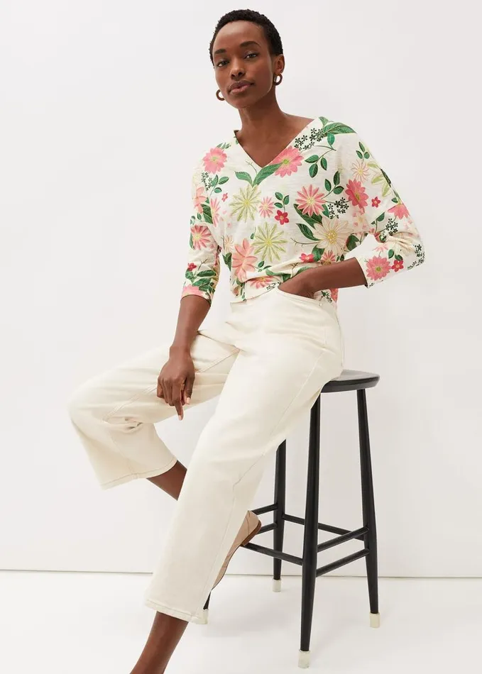 Phase Eight Lily Floral Print Top Ivorymulti Women Tops and TShirts
