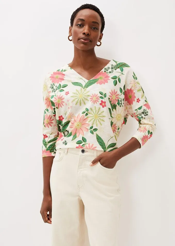 Phase Eight Lily Floral Print Top Ivorymulti Women Tops and TShirts