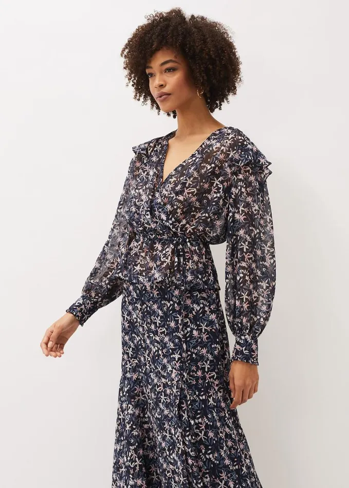 Phase Eight Lola Floral CoOrd Blouse Navypink Women Shirts and Blouses