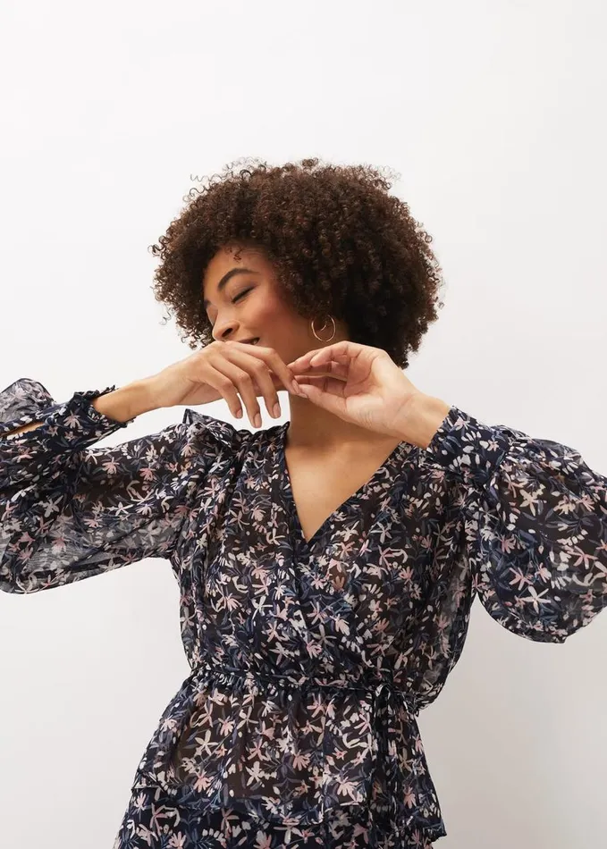 Phase Eight Lola Floral CoOrd Blouse Navypink Women Shirts and Blouses