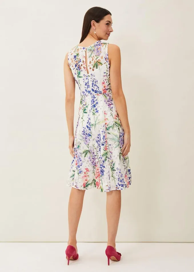 Phase Eight Lonnie Floral Fit And Flare Dress Ivorymulti Women Dresses
