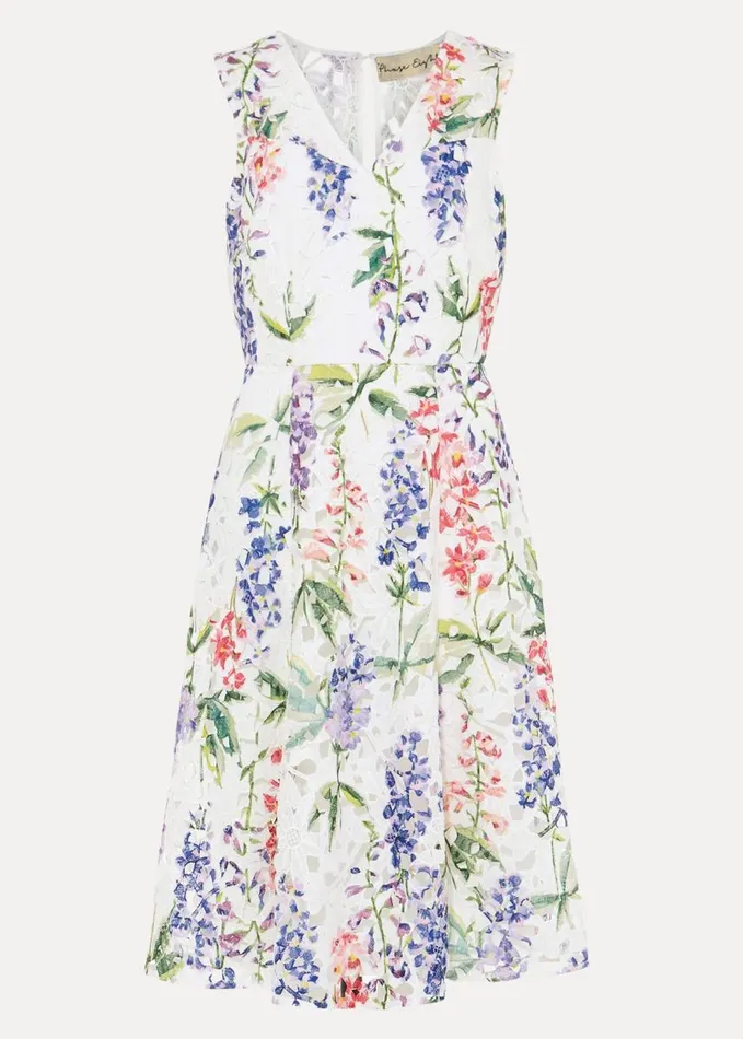 Phase Eight Lonnie Floral Fit And Flare Dress Ivorymulti Women Dresses
