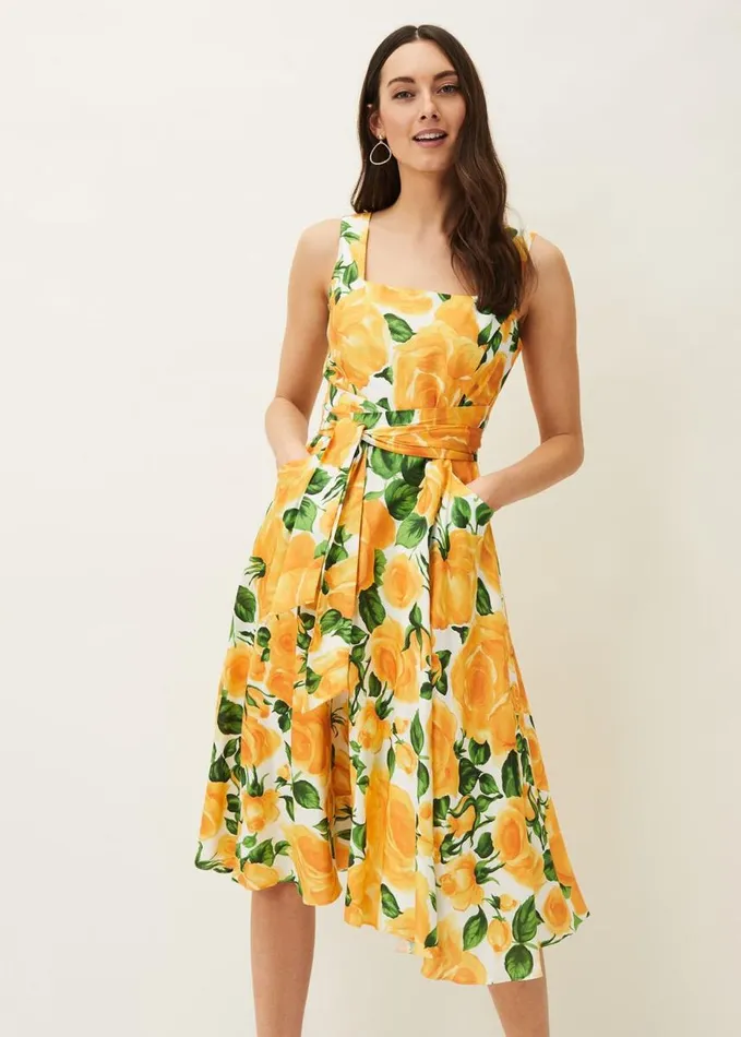 Phase Eight Lorelie Rose Heritage Print Dress Ivorycanary Women Dresses