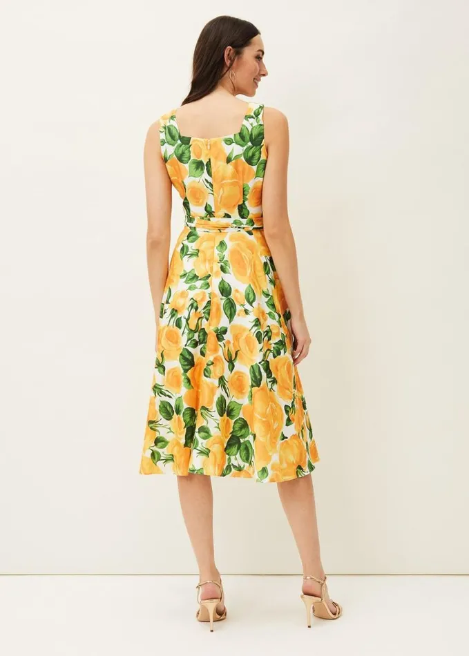 Phase Eight Lorelie Rose Heritage Print Dress Ivorycanary Women Dresses