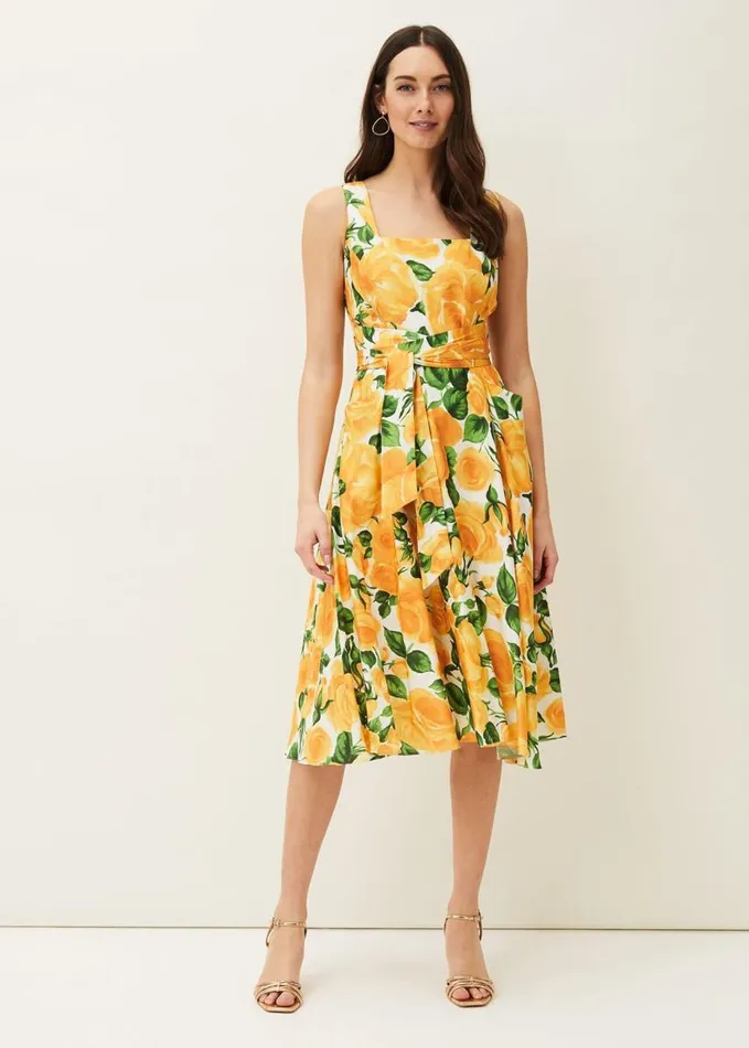 Phase Eight Lorelie Rose Heritage Print Dress Ivorycanary Women Dresses