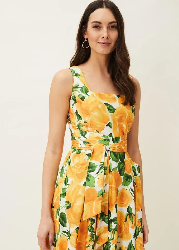 Phase Eight Lorelie Rose Heritage Print Dress Ivorycanary Women Dresses