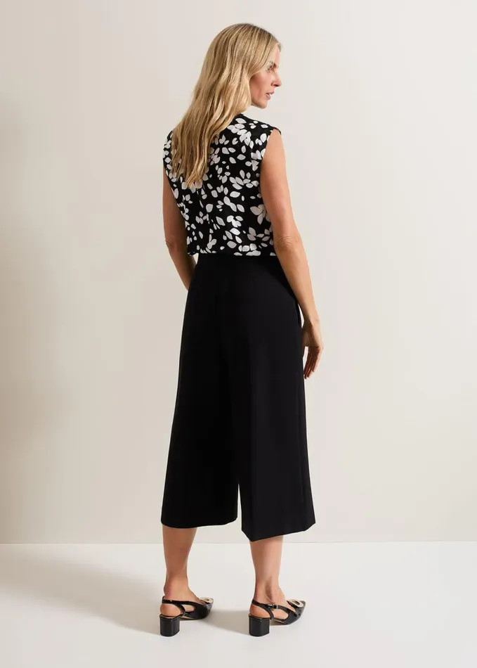 Phase Eight Lori Black Ponte Culottes Black Women Trousers