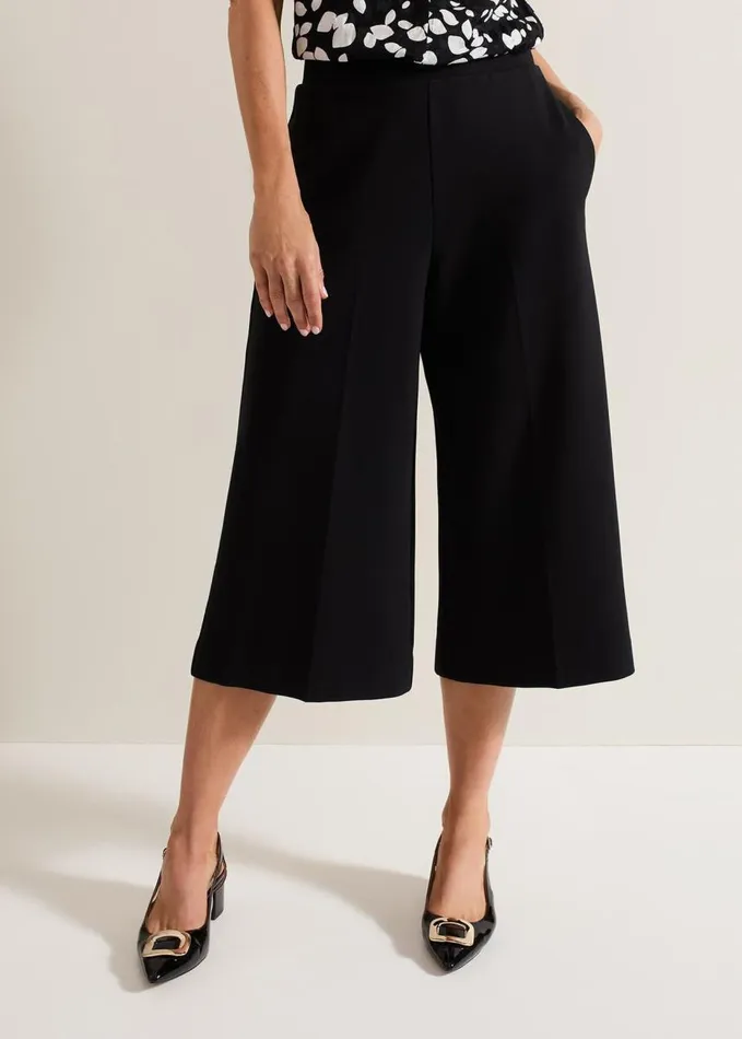 Phase Eight Lori Black Ponte Culottes Black Women Trousers