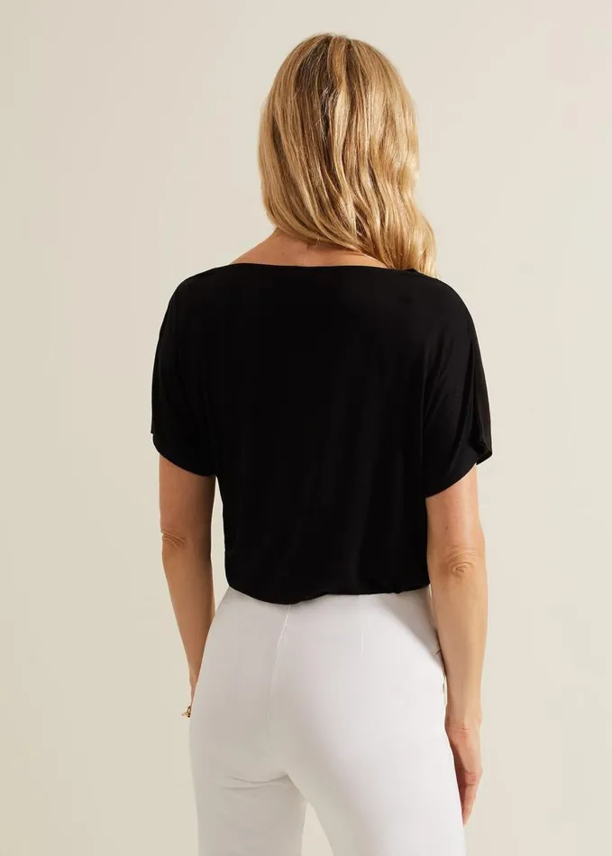 Phase Eight Lyra Woven Front Print Top Black Women Tops and TShirts