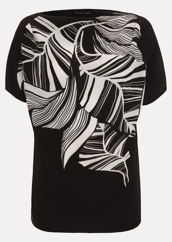 Phase Eight Lyra Woven Front Print Top Black Women Tops and TShirts