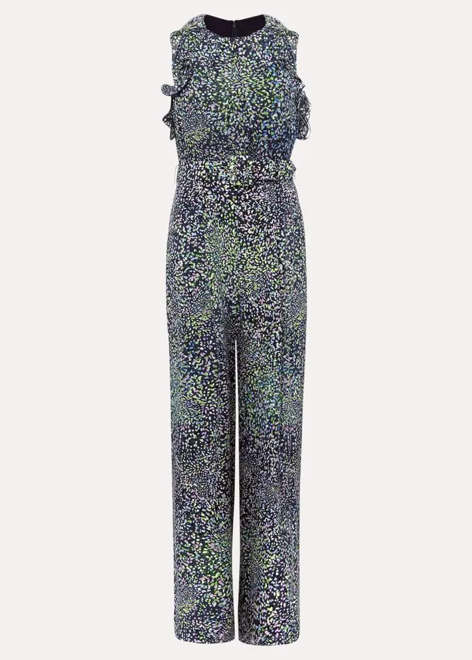 Phase Eight Maggie Ditsy Ruffle Jumpsuit Navymulti Women Dresses