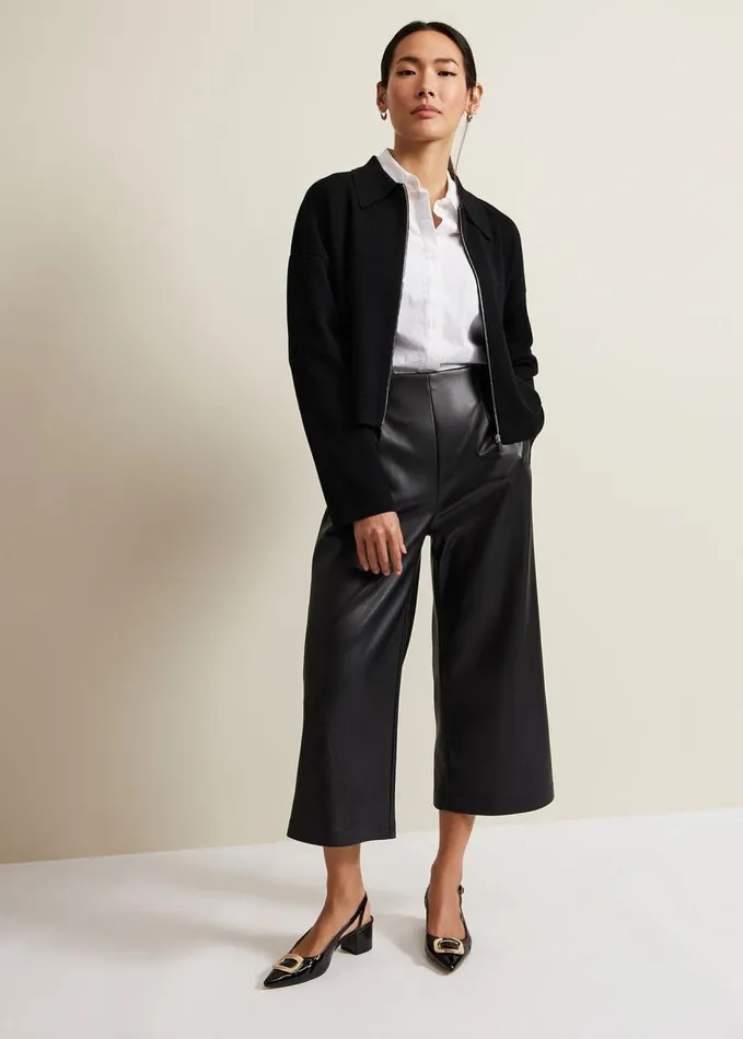 Phase Eight Maisie Zip Jacket Black Women Knitwear
