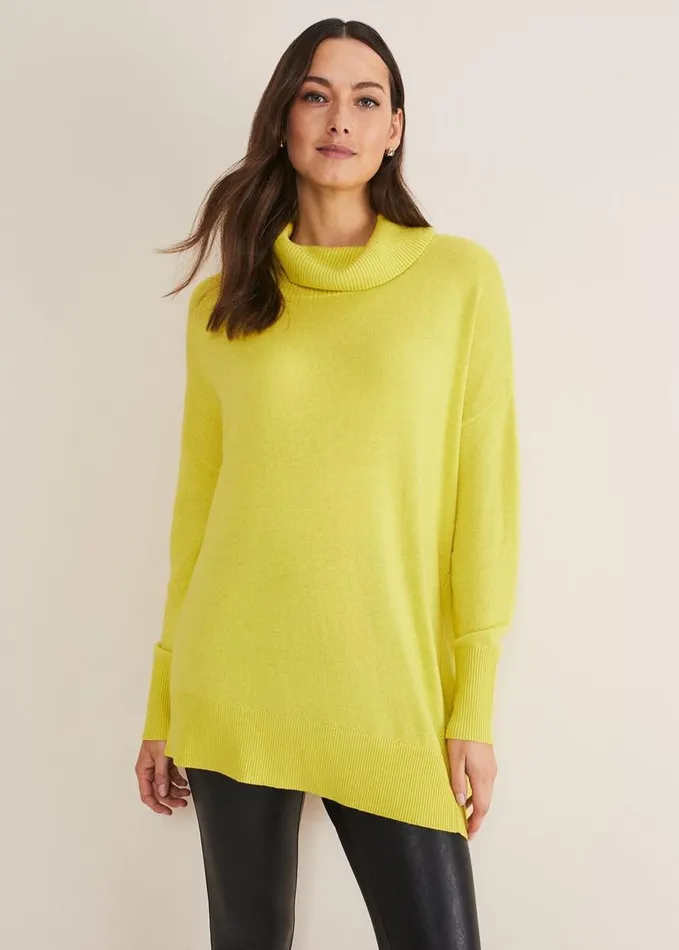 Phase Eight Maltia Asymmetric Hem Jumper Lime Women Knitwear
