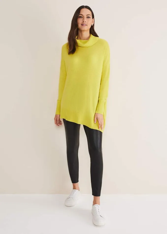 Phase Eight Maltia Asymmetric Hem Jumper Lime Women Knitwear
