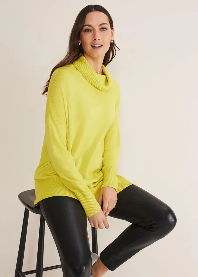 Phase Eight Maltia Asymmetric Hem Jumper Lime Women Knitwear