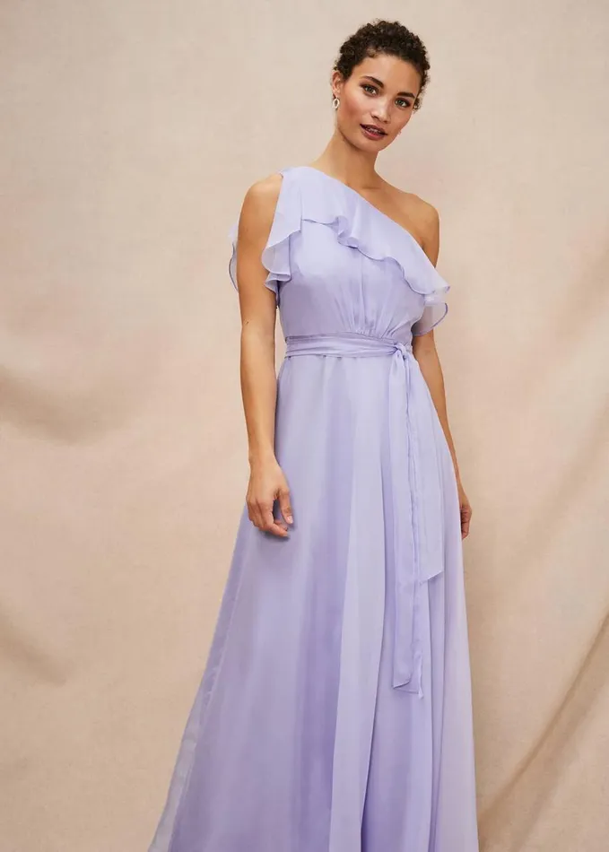 Phase Eight Mia One Shoulder Maxi Dress China Blue Women Dresses