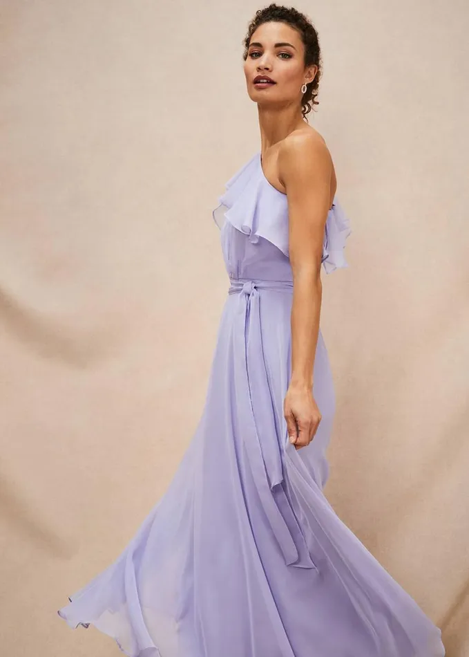 Phase Eight Mia One Shoulder Maxi Dress China Blue Women Dresses