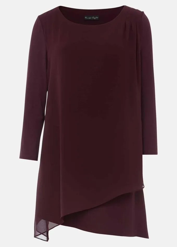 Phase Eight Mika Longline Top Aubergine Women Tops and TShirts