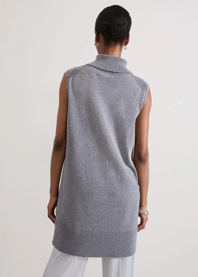 Phase Eight Mila Sleeveless Tabard Jumper Dress Grey Women Dresses