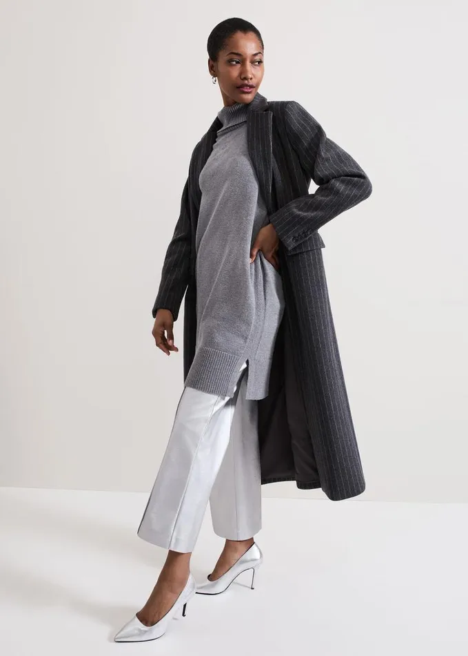 Phase Eight Mila Sleeveless Tabard Jumper Dress Grey Women Dresses