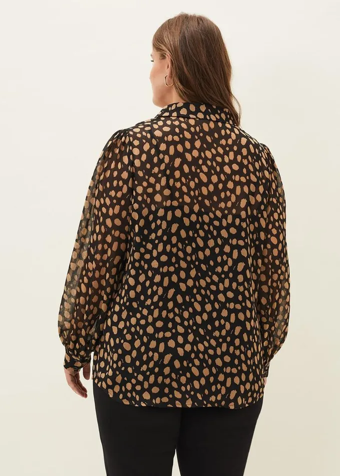 Phase Eight Millie Spot Blouse Blackcamel Women Shirts and Blouses