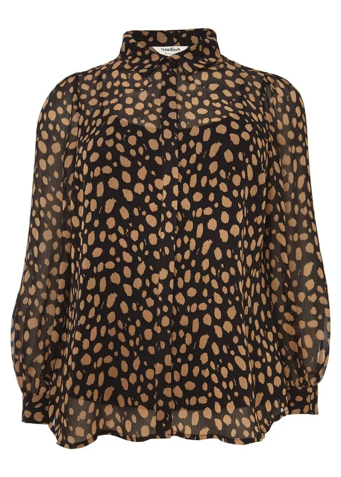 Phase Eight Millie Spot Blouse Blackcamel Women Shirts and Blouses