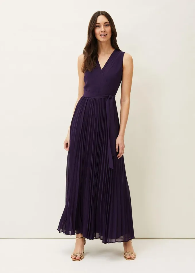 Phase Eight Molly Chiffon Maxi Dress Electric Blue Women Dresses