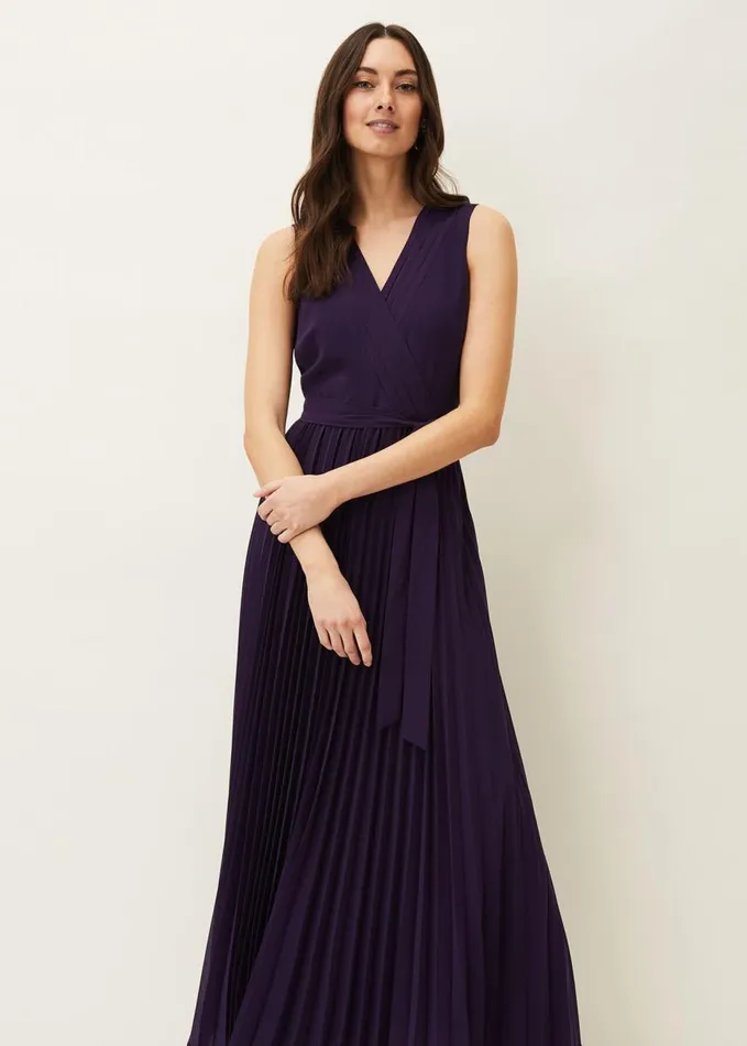 Phase Eight Molly Chiffon Maxi Dress Electric Blue Women Dresses