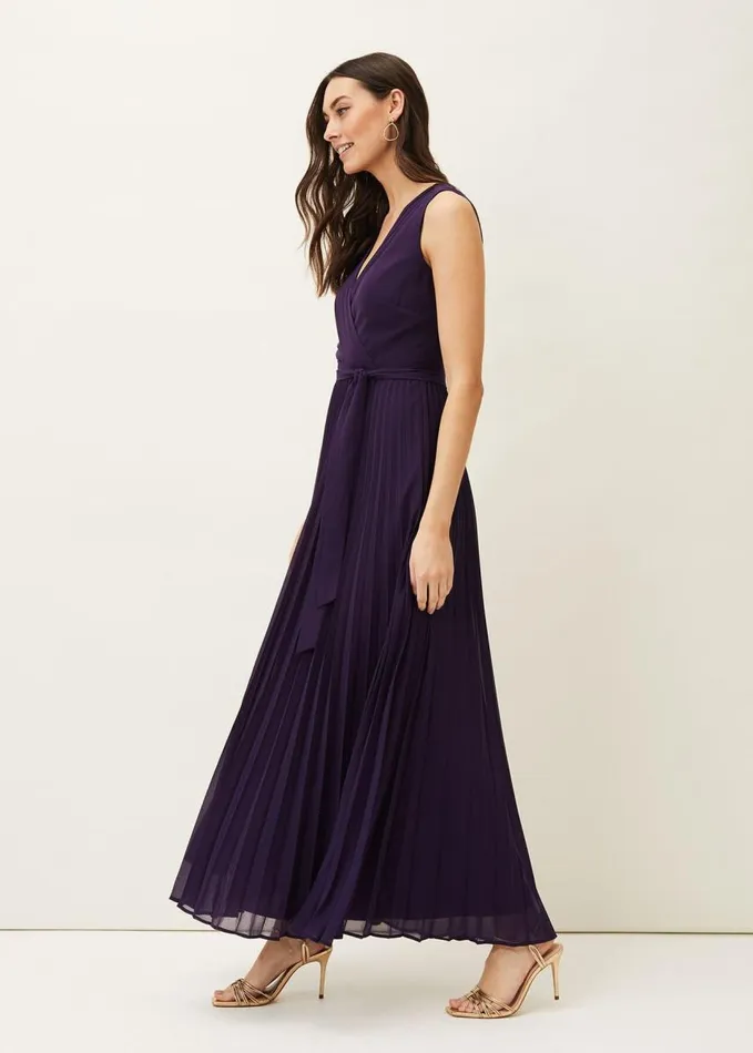 Phase Eight Molly Chiffon Maxi Dress Electric Blue Women Dresses