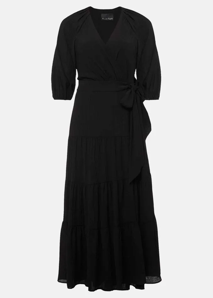 Phase Eight Morven Black Wrap Midi Dress Black Women Dresses
