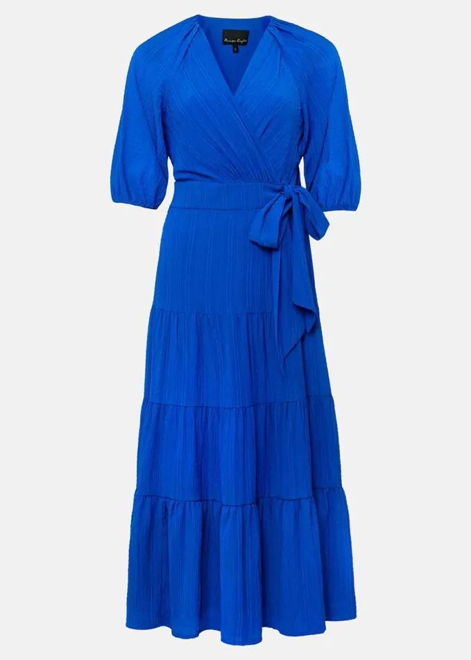 Phase Eight Morven Blue Wrap Midi Dress Cobalt Women Dresses