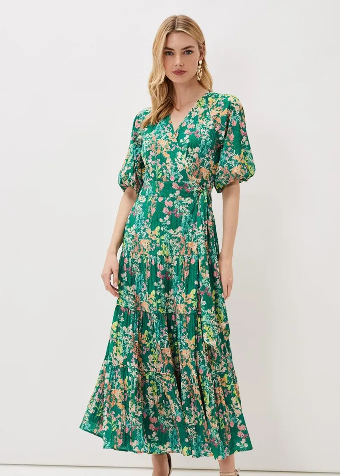 Phase Eight Morven Wrap Maxi Dress Grass Greenmulti Women Dresses