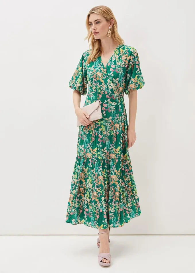 Phase Eight Morven Wrap Maxi Dress Grass Greenmulti Women Dresses