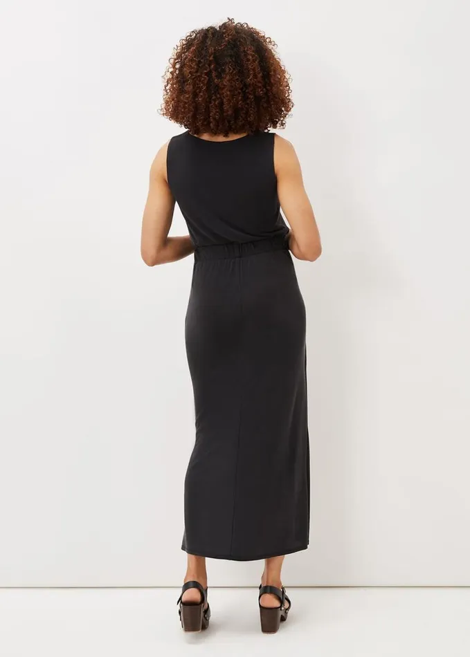 Phase Eight Nathalia Jersey Draped Midi Skirt Black Women Skirts