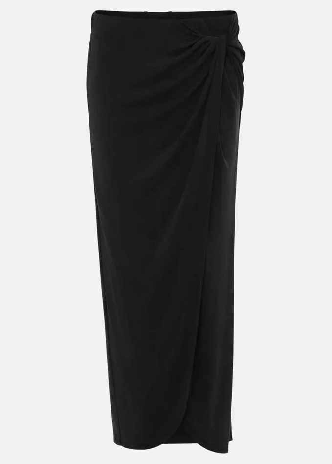 Phase Eight Nathalia Jersey Draped Midi Skirt Black Women Skirts