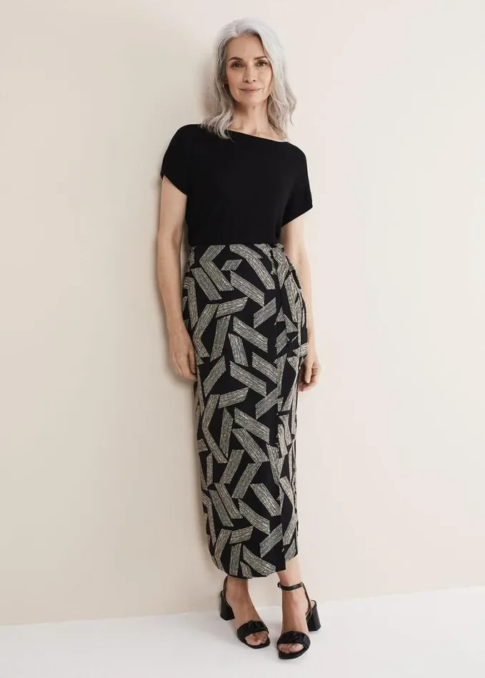 Phase Eight Neena Cowl Twist Back Tee Black Women Tops and TShirts