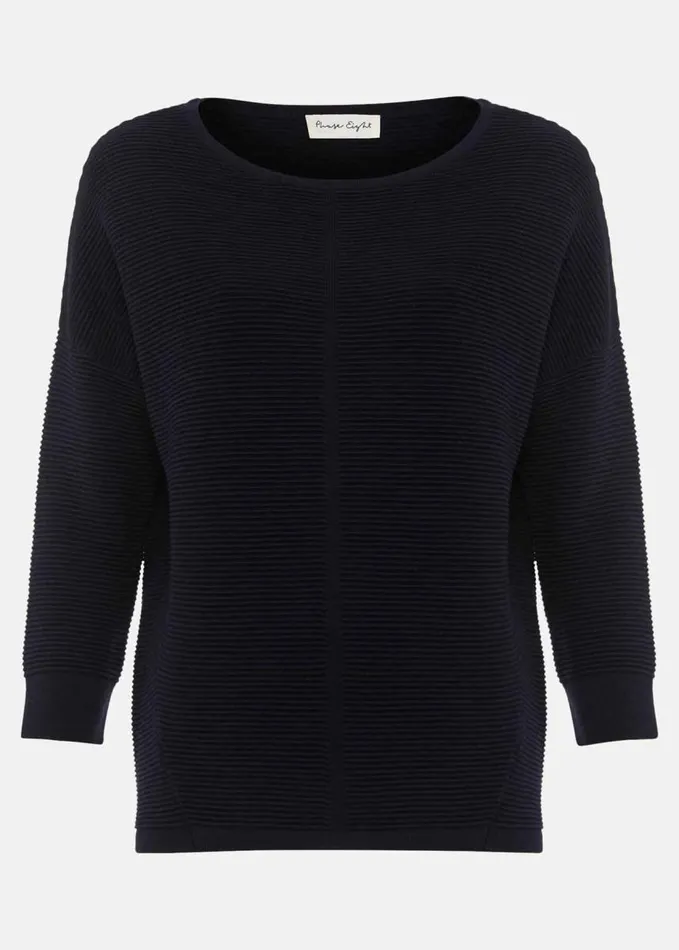 Phase Eight Nellie Ripple Jumper Navy Women Knitwear