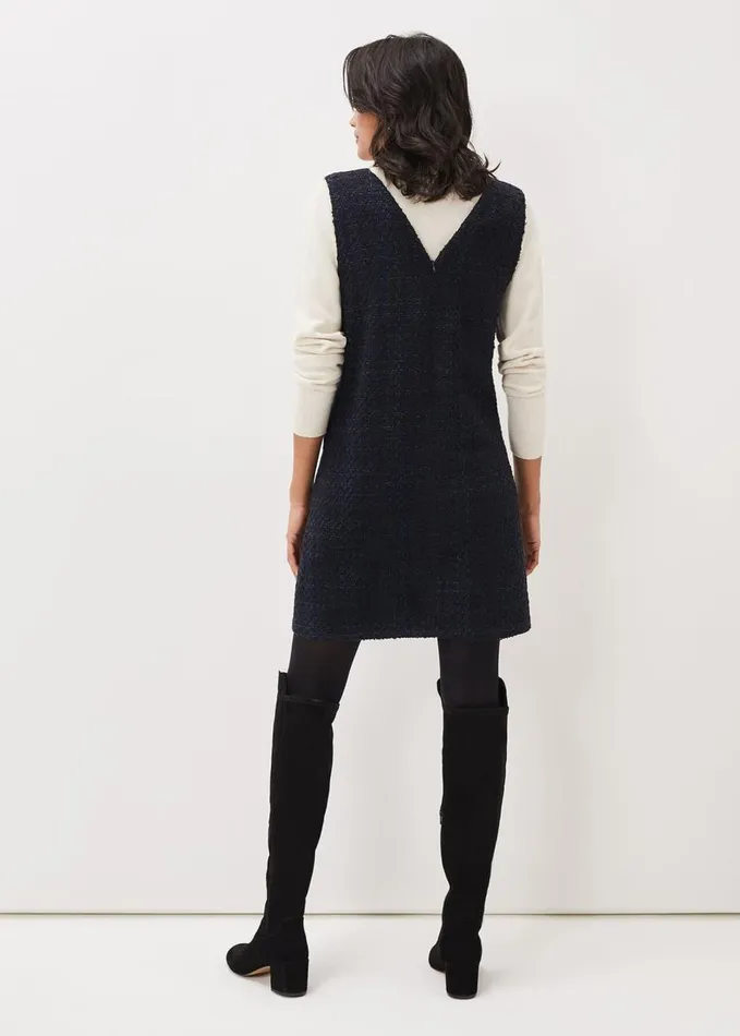 Phase Eight Niko Tweed Dress Navy Women Dresses
