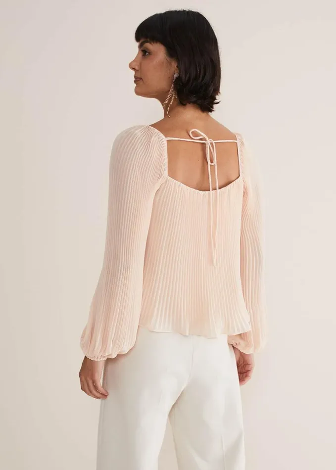 Phase Eight Nysa Pleated Top Soft Pink Women Shirts and Blouses