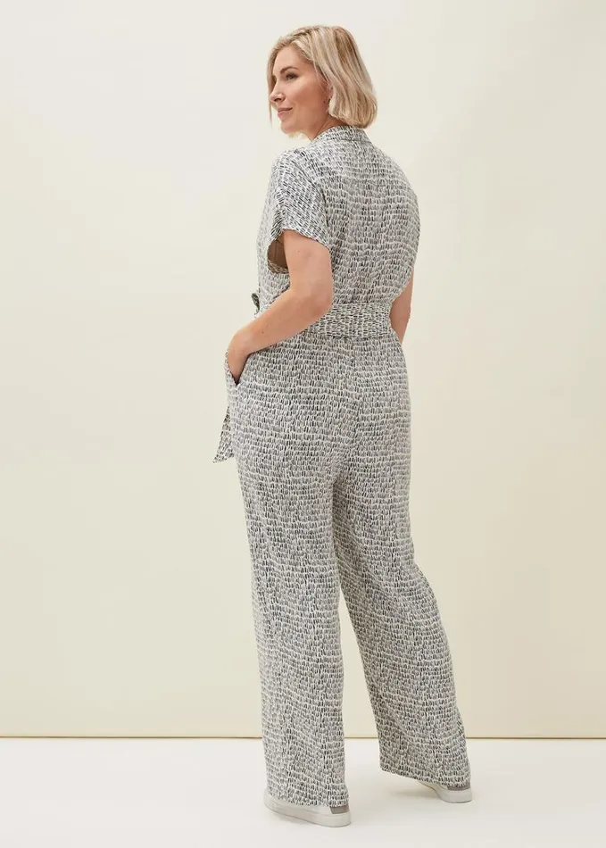 Phase Eight Paige Abstract Print Jumpsuit Navyivory Women Dresses