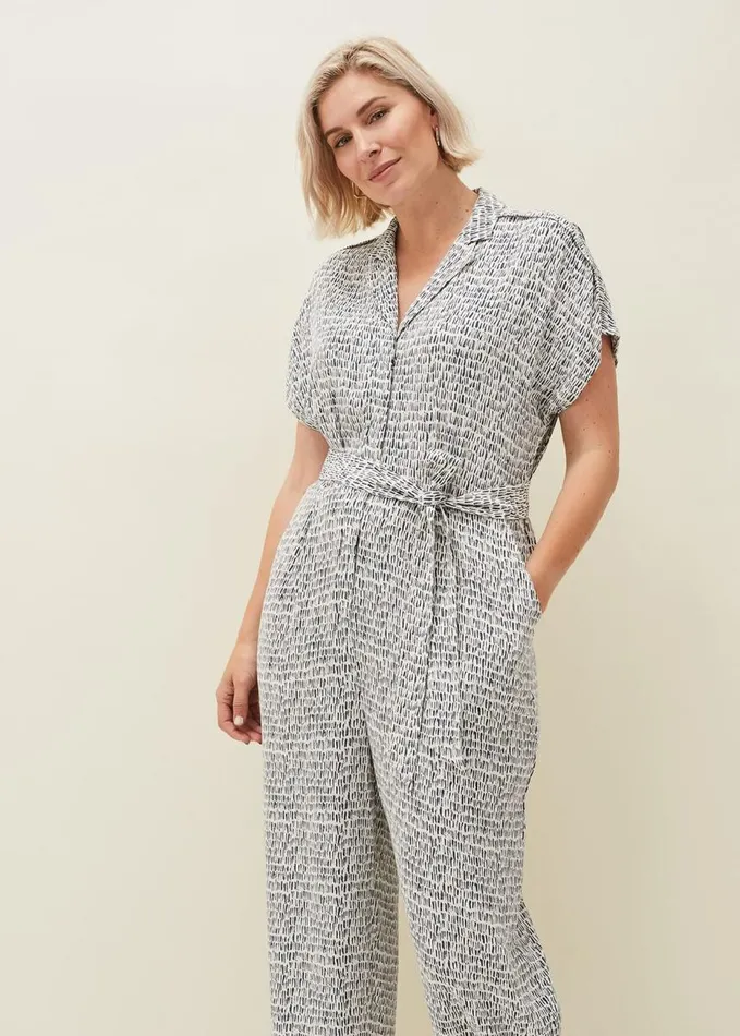 Phase Eight Paige Abstract Print Jumpsuit Navyivory Women Dresses