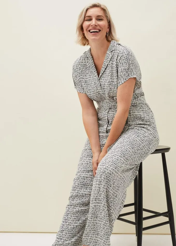 Phase Eight Paige Abstract Print Jumpsuit Navyivory Women Dresses